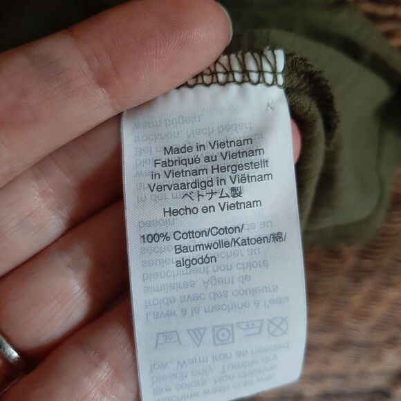 Madewell Whisper V-Neck Pocket Tank Top Small Green Minimalist Staple Basic Boho - Picture 5 of 6